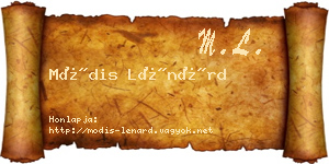 Módis Lénárd névjegykártya